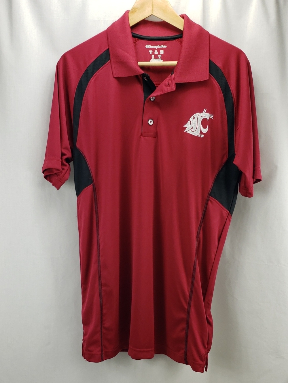CHAMPION ELITE Men's Washington State University WSU Cougars Polo Shirt Size M